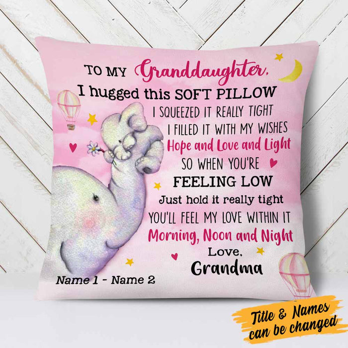 Personalized Elephant Granddaughter Hug This Pillow JR32 81O58 1