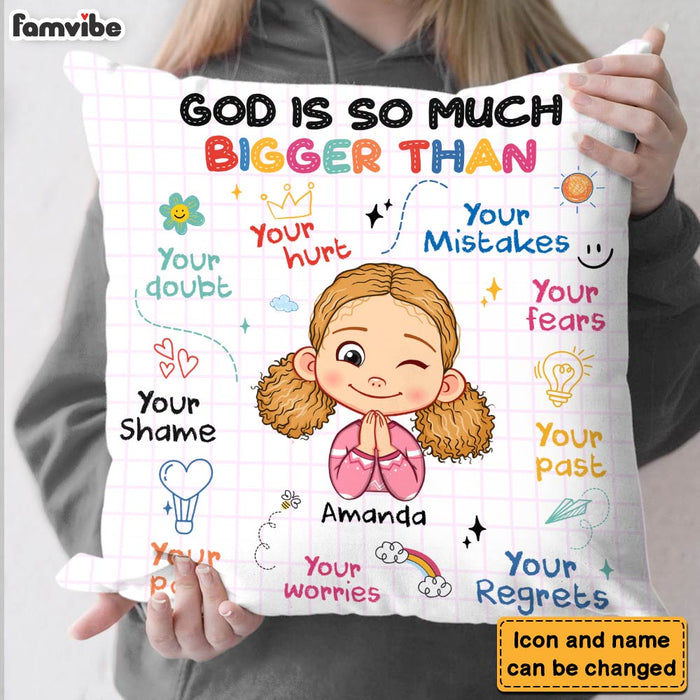 Personalized Gift For Granddaughter Christian God Is So Much Bigger Pillow 30270 1