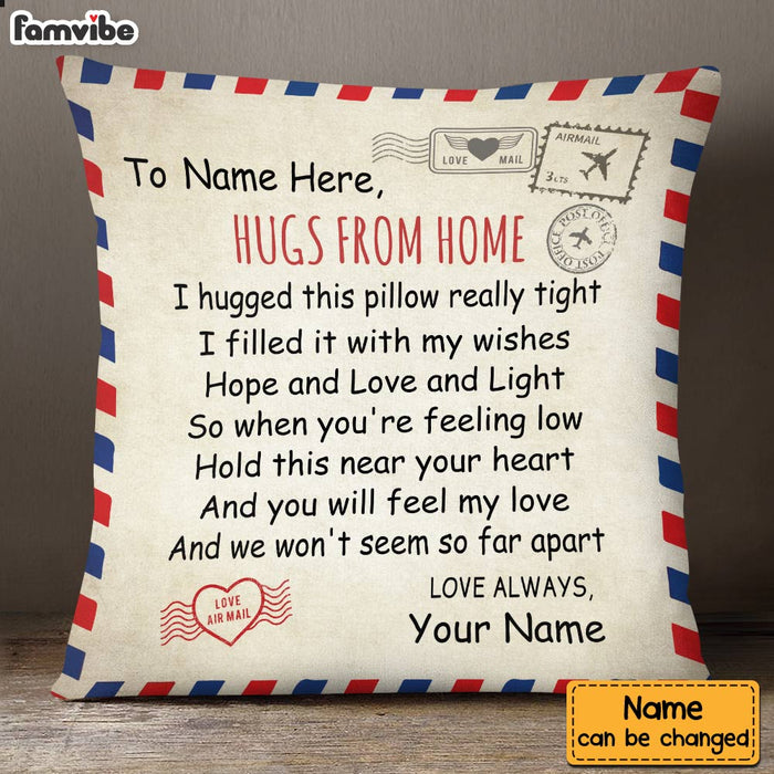 Personalized Hugs From Home Long Distance  Pillow SB295 85O34 1