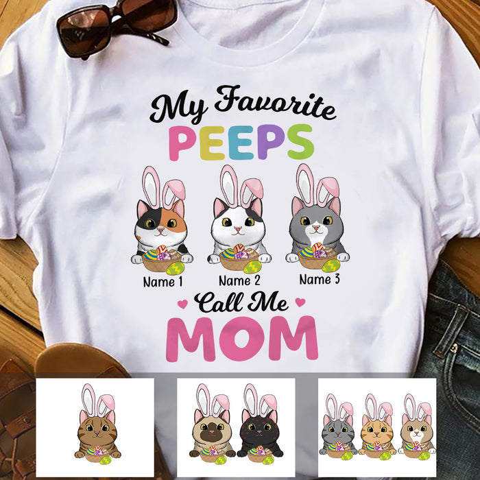 Personalized Cat Mom Easter Favorite Peeps T Shirt MR12 95O34 1