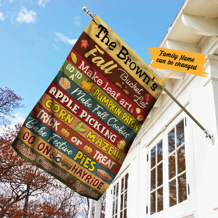 Personalized Fall Bucket List Flag AG223 95O57 1