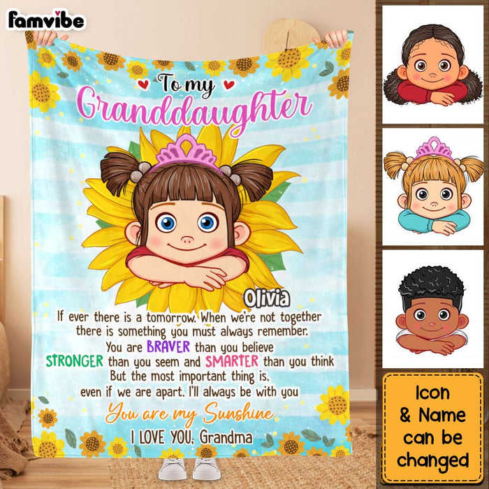 Personalized Gift For Granddaughter To My Granddaughter Sunflower Kid Blanket 31292 1