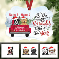 Personalized Dog  Red Truck Christmas The Most Wonderful Time Benelux Ornament OB22 87O34 thumb 1
