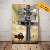 Personalized Husband Wife Wedding Lake Street Sign Canvas JL281 85O47 thumb 1