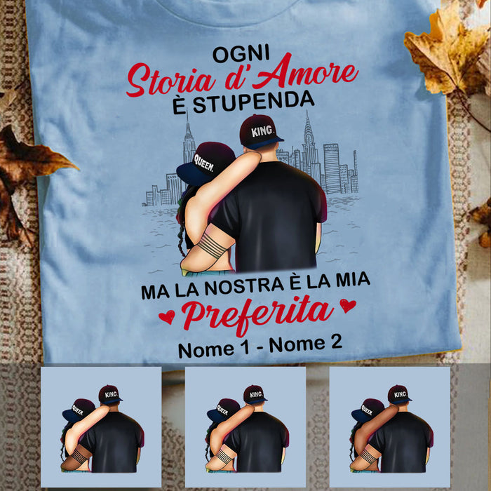 Personalized Couple Italian Coppia Love Story T Shirt MR293 30O53 1