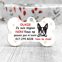 Personalized Chien Je Suis Mignon French Dog I Am Cute Bone Pet Tag AP95 67O57 thumb 1