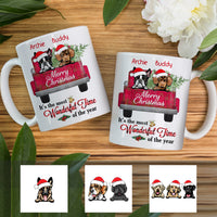Personalized Dog  Red Truck Christmas The Most Wonderful Time Mug OB22 87O34 thumb 1