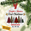 Personalized First Christmas Engaged Christmas Trees  Ornament OB24 30O34 1
