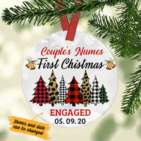 Personalized First Christmas Engaged Christmas Trees  Ornament OB24 30O34 thumb 1