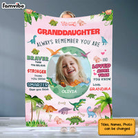 Personalized Gift for Grandson Dinosaur Photo Upload Remember You Are Blanket 30508 thumb 1