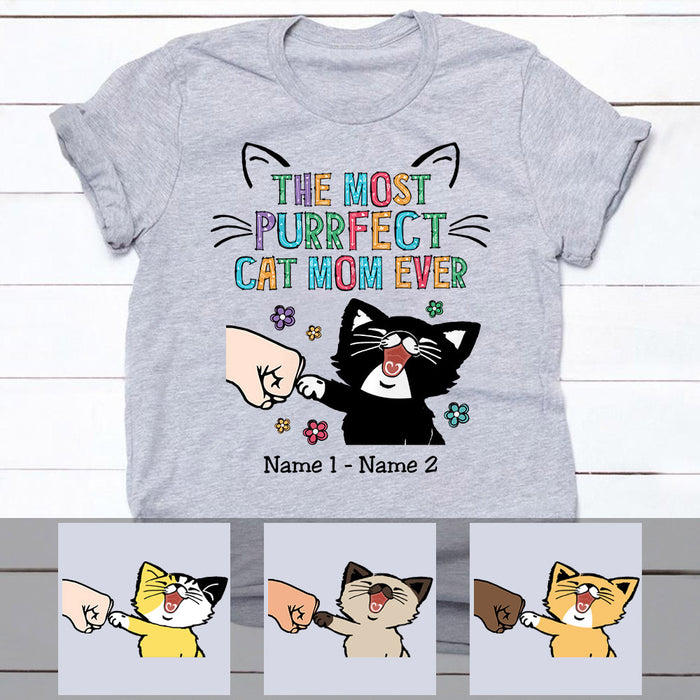 Personalized Purrfect Cat Mom Ever T Shirt MR191 67O53 1