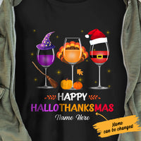Personalized Halloween Thanksgiving Christmas Wine T Shirt SB293 85O47 thumb 1