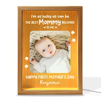 Personalized Newborn Baby Gift I'm As Lucky As Can Be Picture Frame Light Box 31443 thumb 1