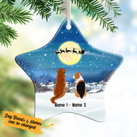 Personalized Dog Christmas Watching Santa  Star Ornament OB263 81O53 thumb 1