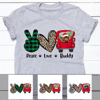Personalized Peace Love Dog  T Shirt OB171 29O57 thumb 1