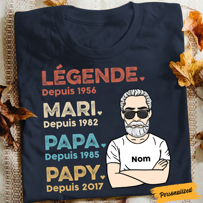 Personalized Legend French Husband Daddy Grandpa T Shirt JN234 25O47 1