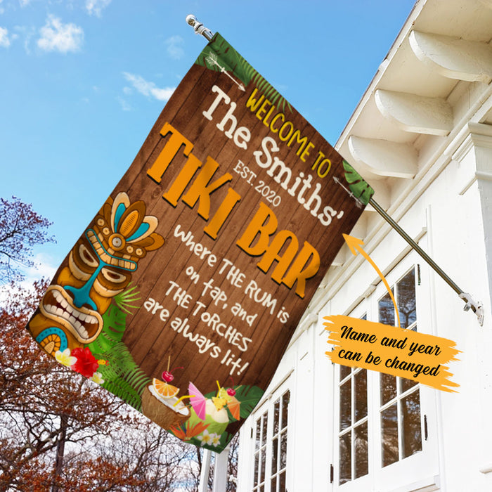 Personalized Backyard Tiki Bar Gardening Rum On Tap Flag AG73 30O58 1
