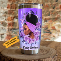 Personalized BWA Purple Rose Steel Tumbler JL92 30O47 thumb 1