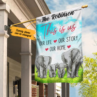 Personalized This Is Us Elephant Family Flag AG221 29O36 thumb 1