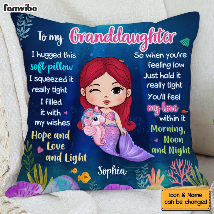 Personalized Gift For Granddaughter Mermaid Hug This Pillow 30680 1