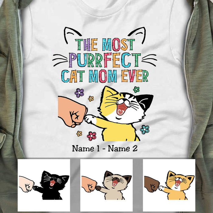 Personalized Purrfect Cat Mom Ever T Shirt MR191 67O53 1