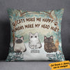 Personalized Cat Makes Me Happy Pillow JR222 26O36 thumb 1