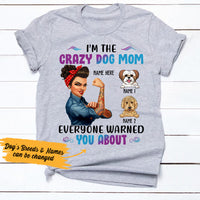 Personalized Crazy Dog Mom T Shirt FB42 95O36 thumb 1