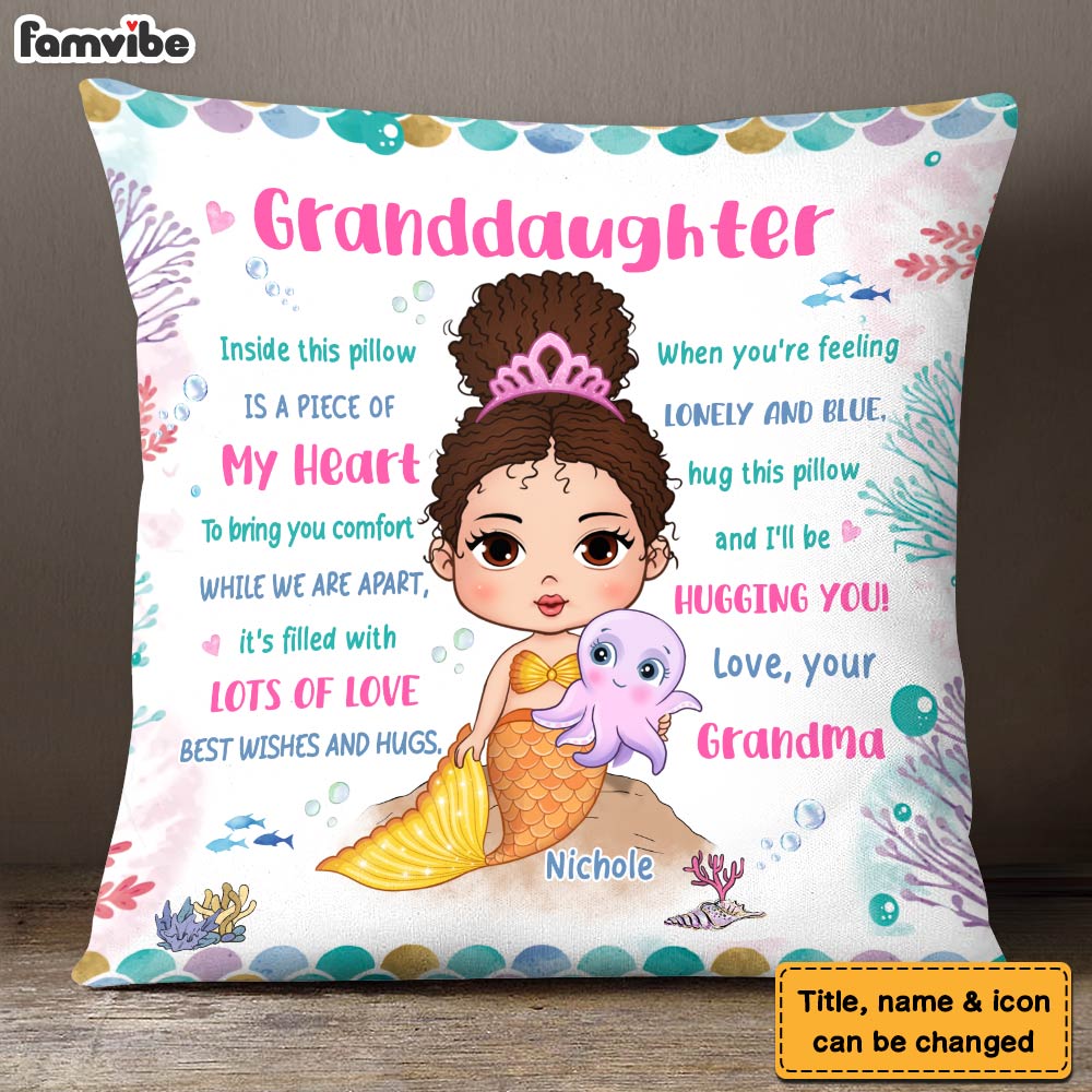 Personalized Gift For Granddaughter Hug This Pillow Mermaid 30731 Primary Mockup