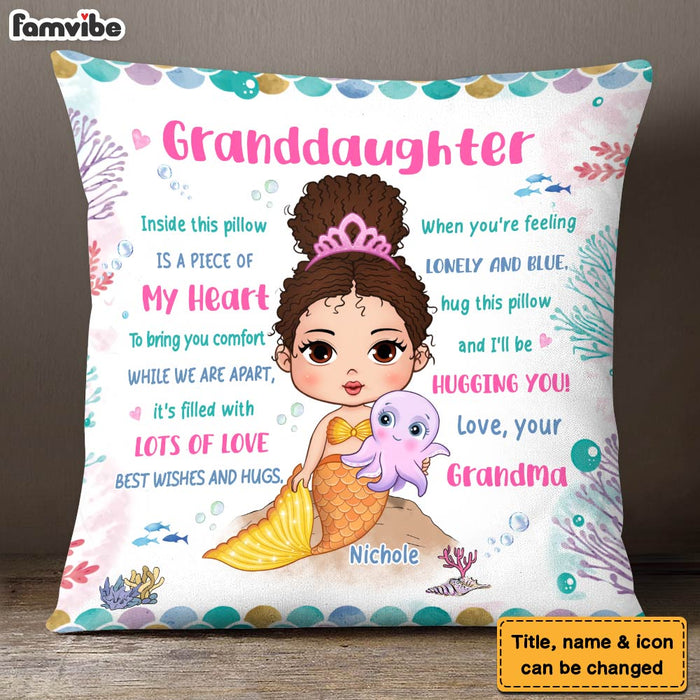 Personalized Gift For Granddaughter Hug This Pillow Mermaid Pillow 30731 1