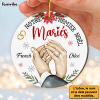 Personalized Gift For Couple First Christmas French Circle Ornament 30130 thumb 1