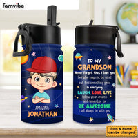 Personalized Gift For Amazing Grandson Outer Space- Kid Water Bottle Kids Water Bottle 31265 thumb 1