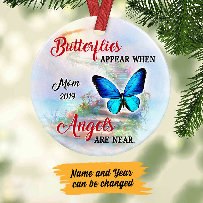 Personalized Memorial Mom Dad Butterfly Heaven Ornament OB242 99O60 1