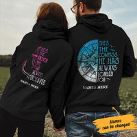 Personalized Compass Anchor Love Couple Pullover Hoodie SB212 85O57 thumb 1