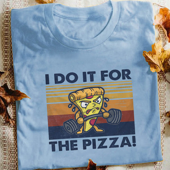 Gym Funny Pizza  White T Shirt JL11 85O60 1