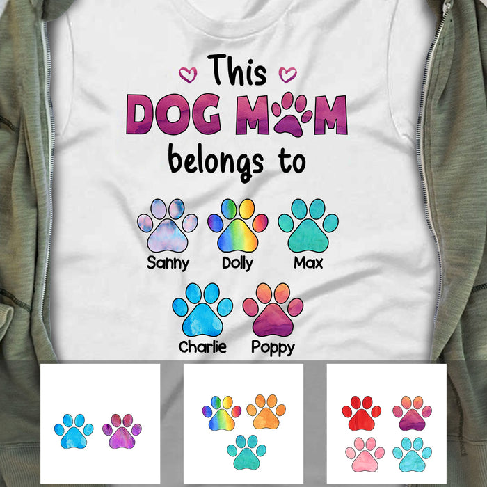 Personalized This Dog Mom Belongs To Watercolor T Shirt OB141 30O57 1