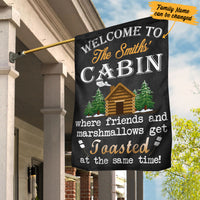 Personalized Forest Cabin Flag AG142 85O34 thumb 1