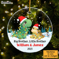 Personalized Christmas Gift For Grandson Big Brother Little Brother Circle Ornament 30529 thumb 1