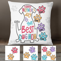Personalized The Best Dog Mom Grandma Pillow MR101 65O36 (Insert Included) thumb 1
