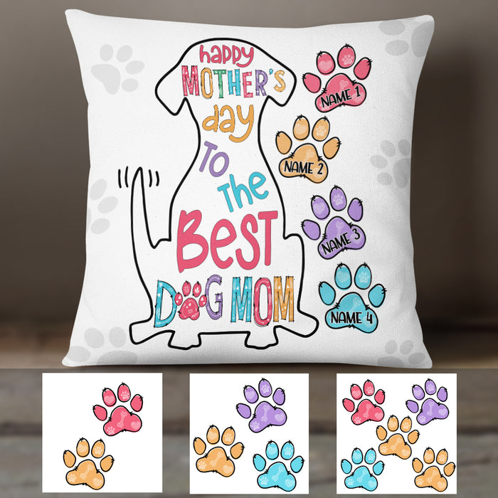 Personalized The Best Dog Mom Grandma Pillow MR101 65O36 (Insert Included) 1