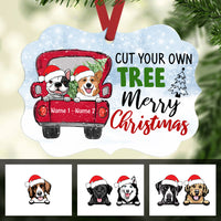 Personalized Dog Christmas Red Truck Benelux Ornament NB124 81O34 thumb 1