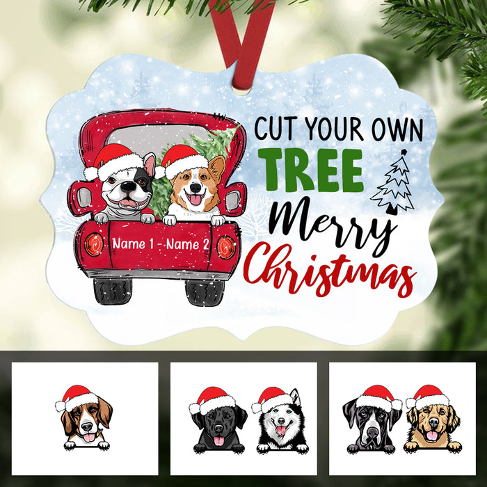 Personalized Dog Christmas Red Truck Benelux Ornament NB124 81O34 1
