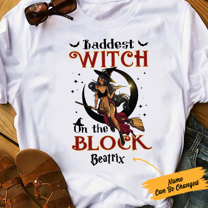 Personalized Baddest Witch Halloween White T Shirt JL162 29O57 1