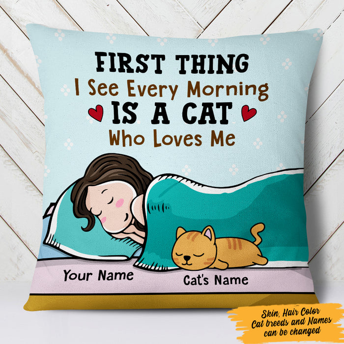 Personalized Cat Who Loves Me Pillow JR291 29O47 (Insert Included) 1