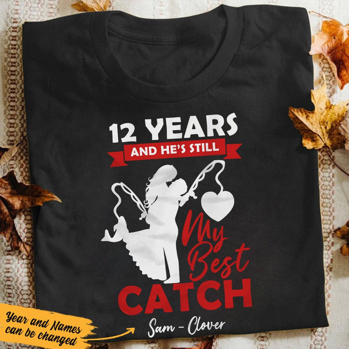 Personalized Fishing Husband & Wife Best Catch T Shirt JN172 95O53 1