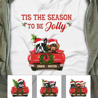 Personalized Dog Red Truck Jolly Christmas T Shirt OB52 87O58 thumb 1