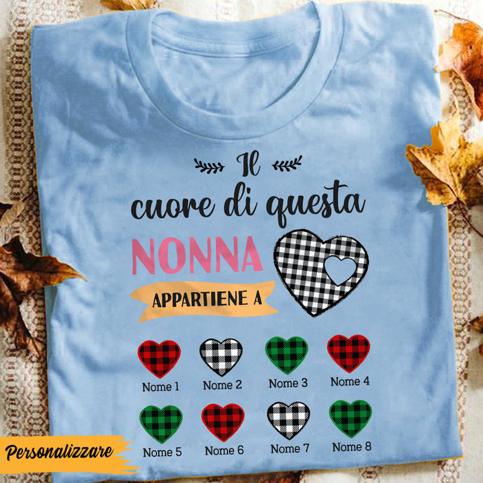 Personalized Mom Grandma Heart Italian Mamma Nonna Cuore T Shirt AP1311 95O47 1