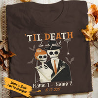 Personalized Halloween Skull Couple T Shirt SB231 85O53 thumb 1