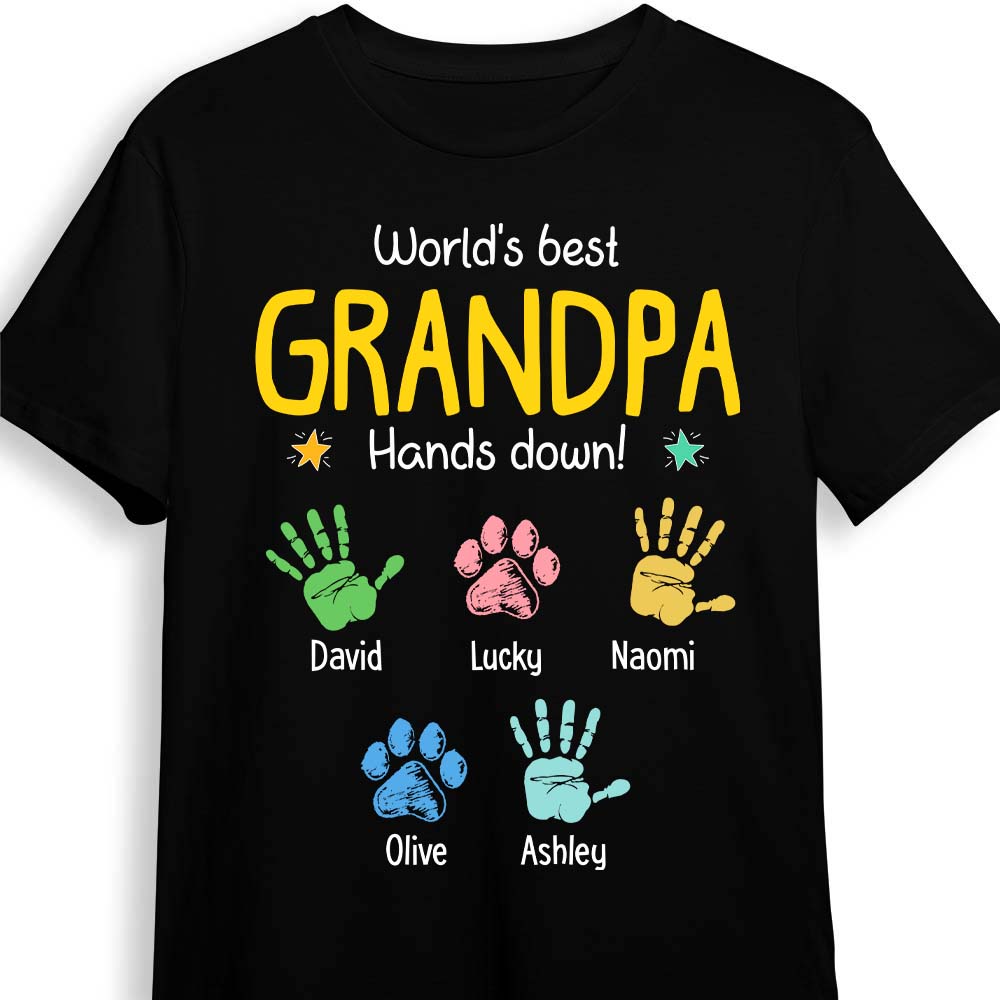 Personalized Gift For Grandpa Hands Down Shirt Hoodie Sweatshirt 31289 Primary Mockup