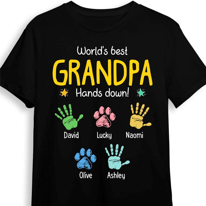 Personalized Gift For Grandpa Hands Down Shirt - Hoodie - Sweatshirt 31289 1