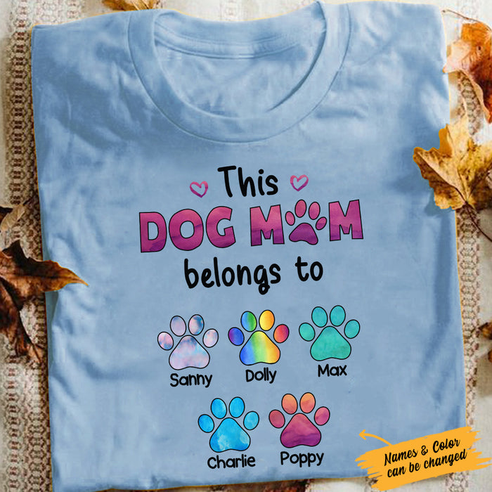 Personalized This Dog Mom Belongs To Watercolor T Shirt OB141 30O57 1